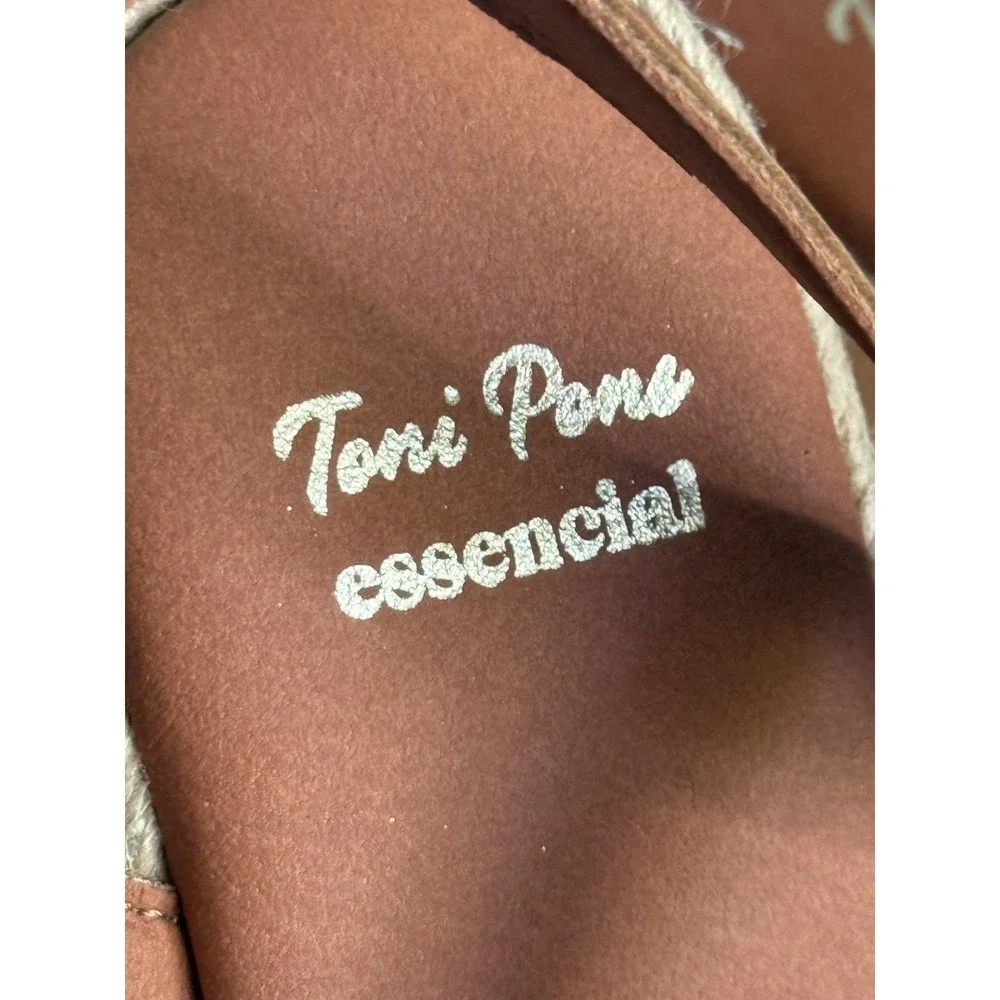 Toni Pons Atenes Platform Block Heel Espadrille Sandal Size 37 Beige Tan NWOT